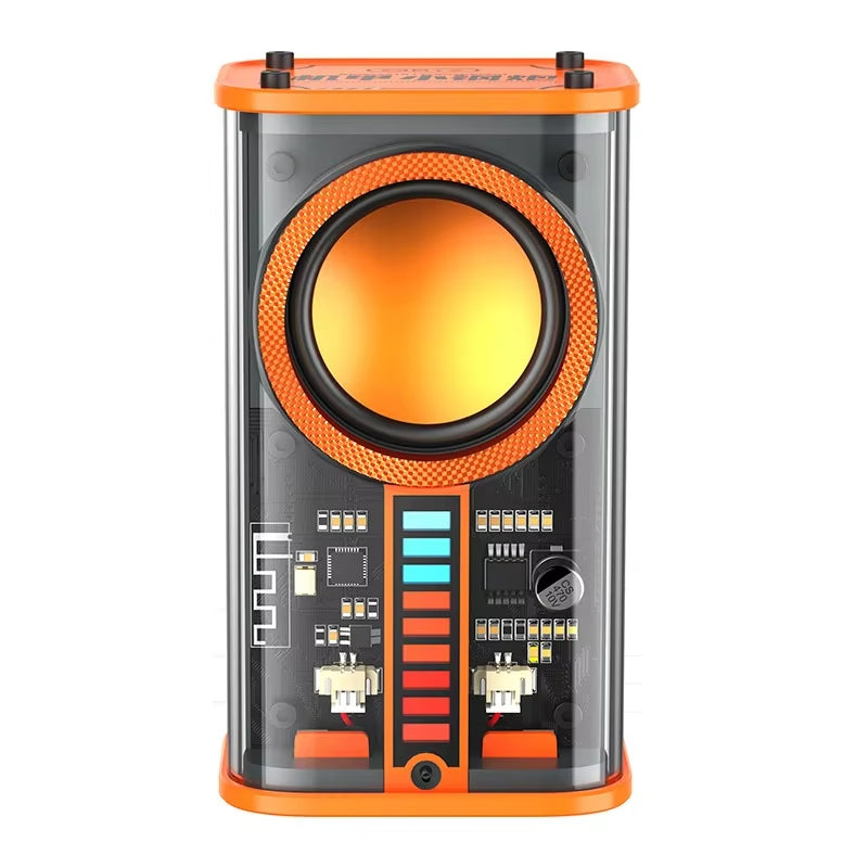 Transparent Cyberpunk Wireless Bluetooth Speaker with Rhythm Lights